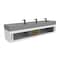 Castello Usa Nile 84-inch White Vanity Set with Gray Top and Black Handles CB-MC-84W-BL-2053-GR - alternate 3